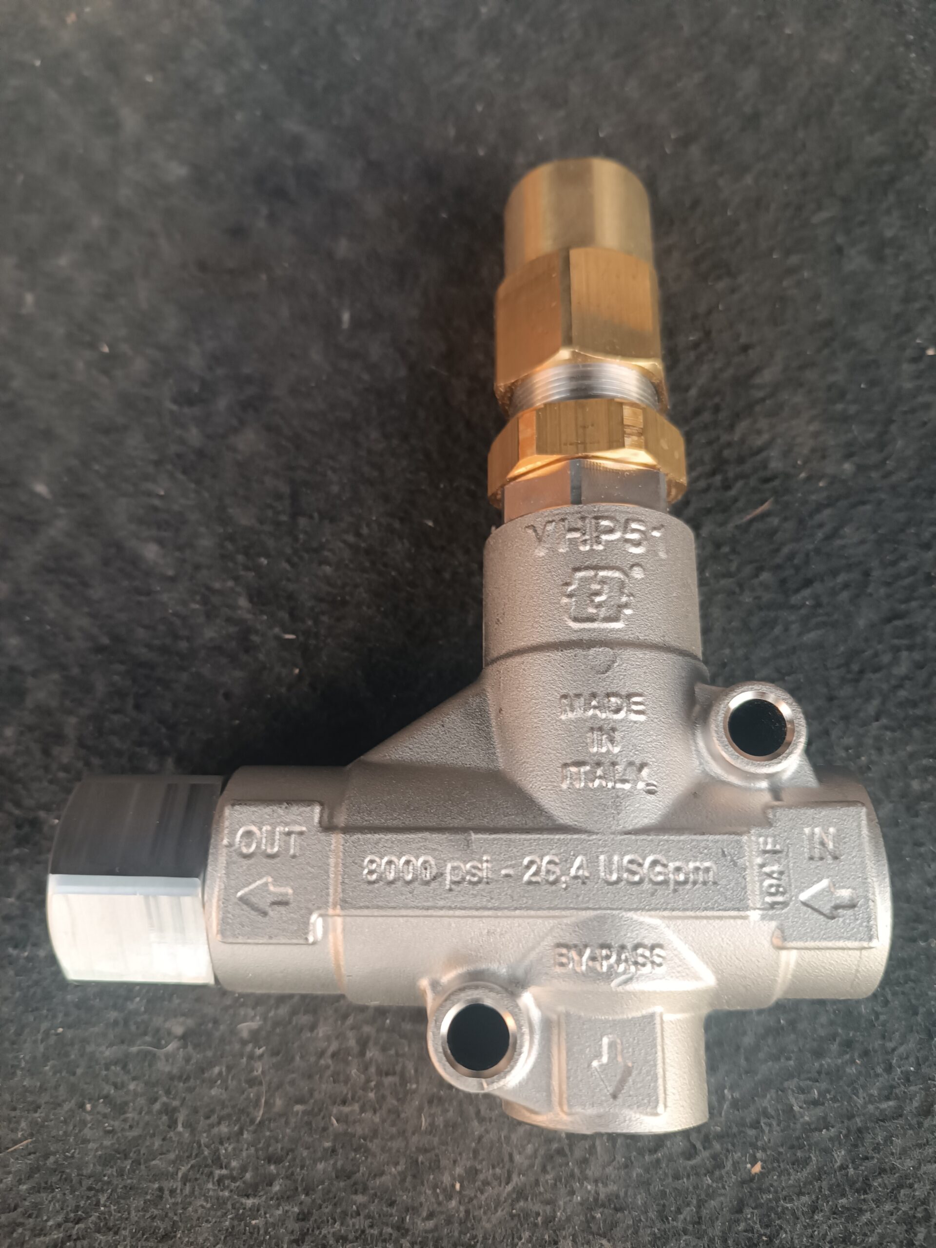 Регулировочный клапан VHP51 вход 1/2"г, выход 1/2"г; By-pass 1/2"г 100 л/мин 550 бар